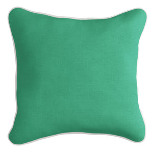 Green with White Piping Cushion Cover