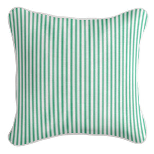 Ticking Stripe Cushion Cover - Green